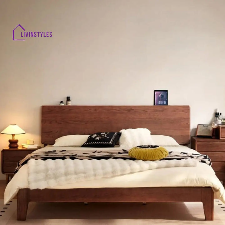 Karina Solid Walnut Wood Bed for Luxury Homes