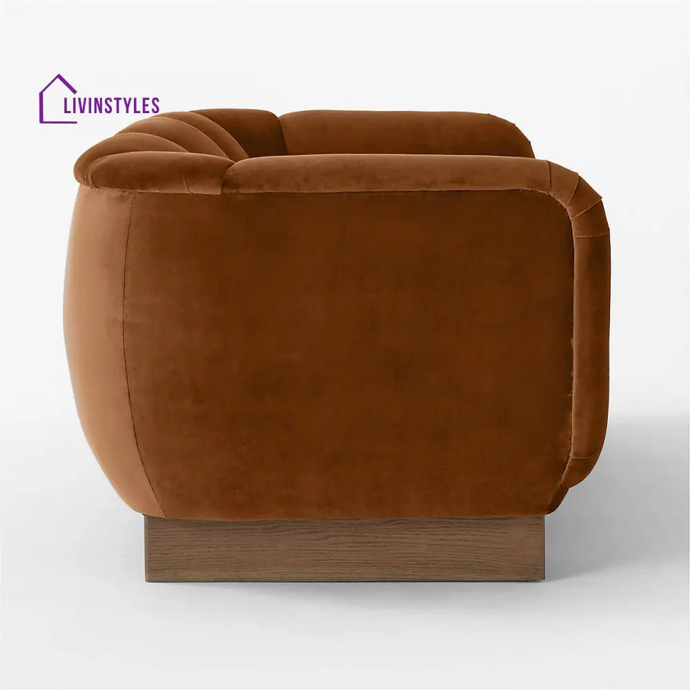 Kashmira 3 Seater Teak Wood & Fabric Sofa