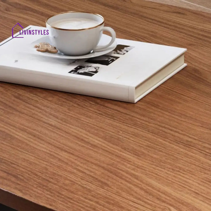 Kora Wooden and Metal Coffee Table for Living Room | Oval Shaped