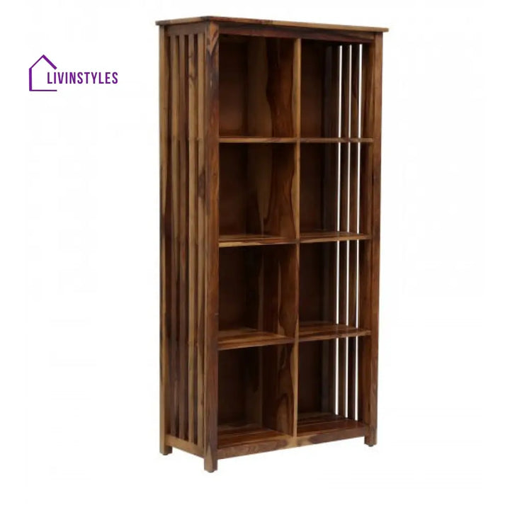 Kratika Large Vertical Bookshelf Strip Design (Standard Honey Finish)