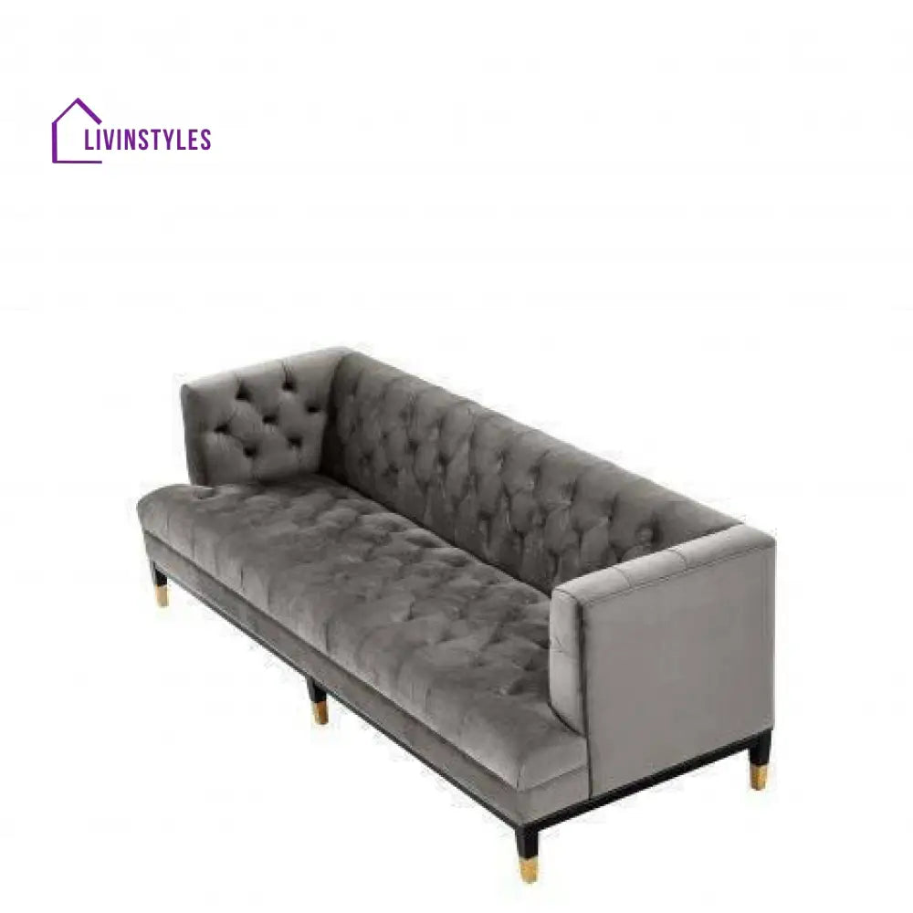 Kuzma Sofa Grey Velvet Living