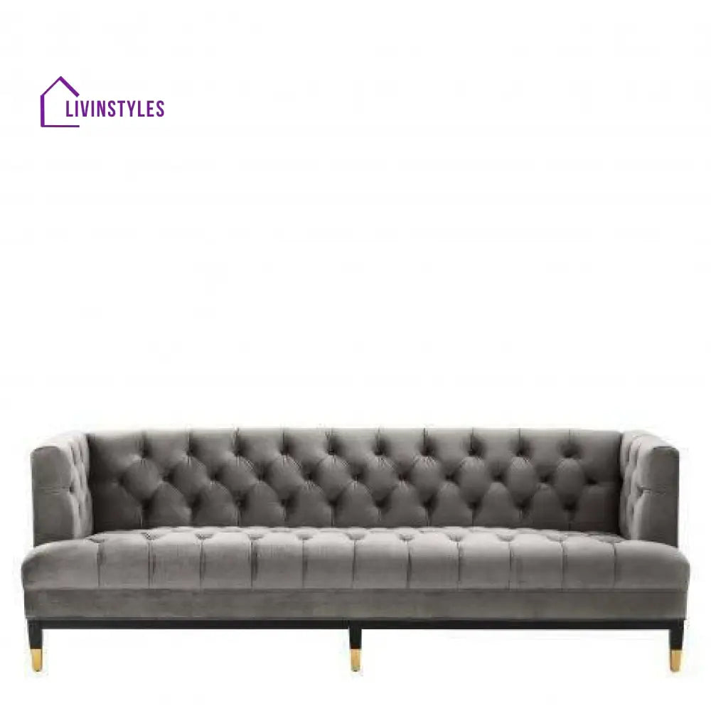 Kuzma Sofa Grey Velvet Living