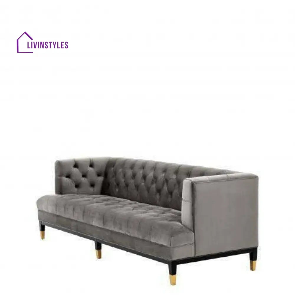 Kuzma Sofa Grey Velvet Living
