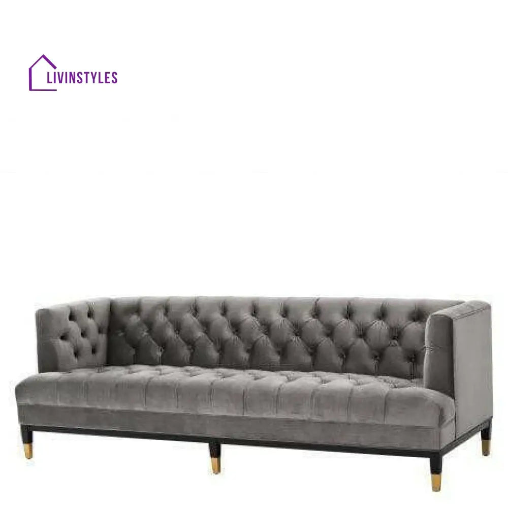 Kuzma Sofa Grey Velvet Living