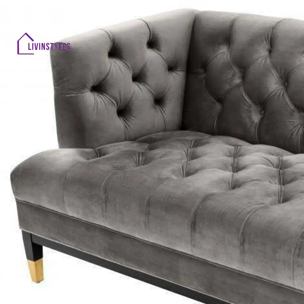 Kuzma Sofa Grey Velvet Living