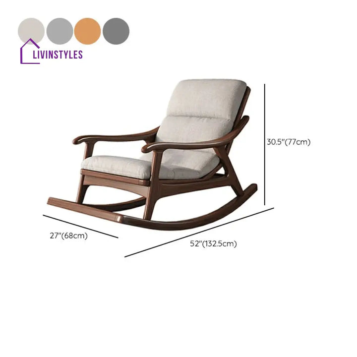 Kyra Solid Wood Rocking Chair for Living Room