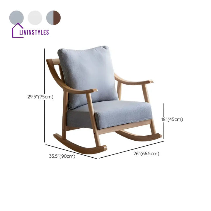 Liora Solid Wood Rocking Chair for Living Room