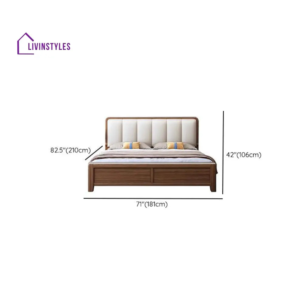 Ludmila Solid Walnut Wood Bed for Luxury Homes