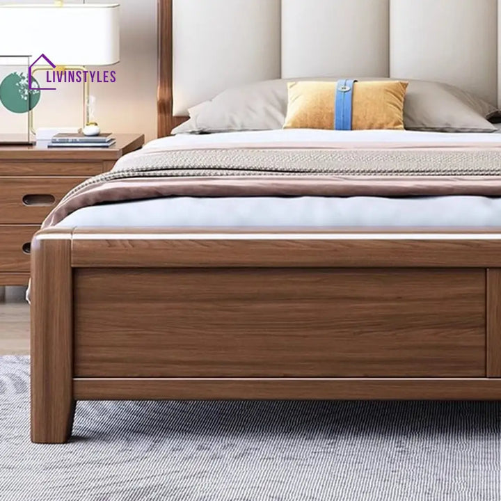 Ludmila Solid Walnut Wood Bed for Luxury Homes