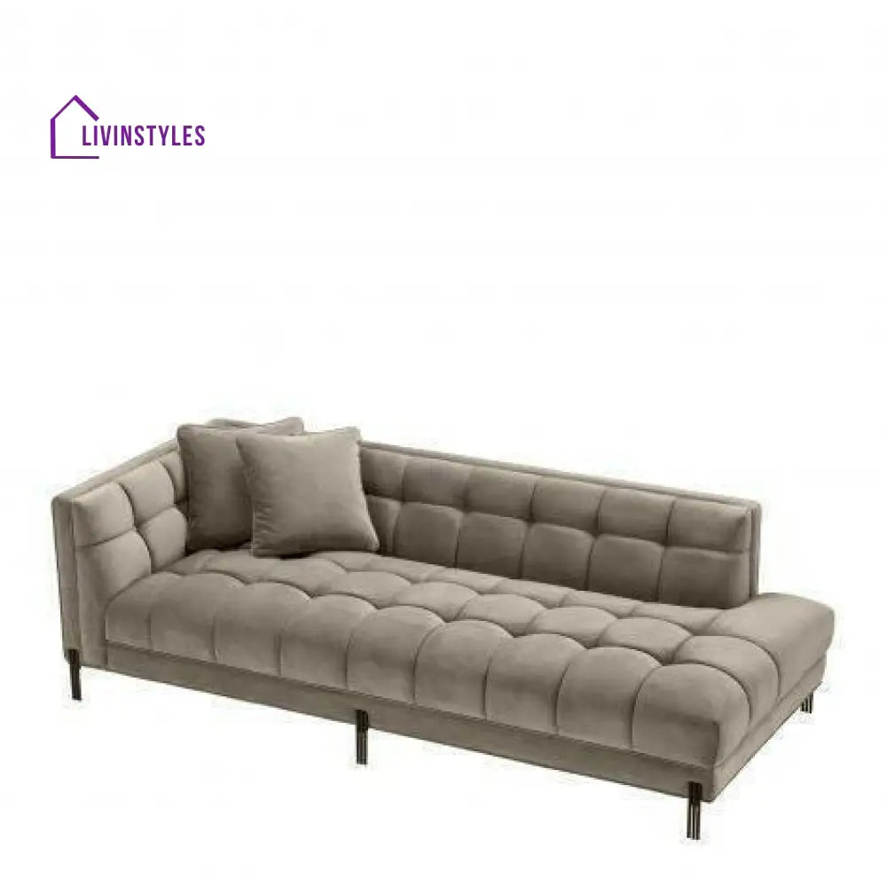 Luka Lounge Sofa Velvet with Black Legs Left Living