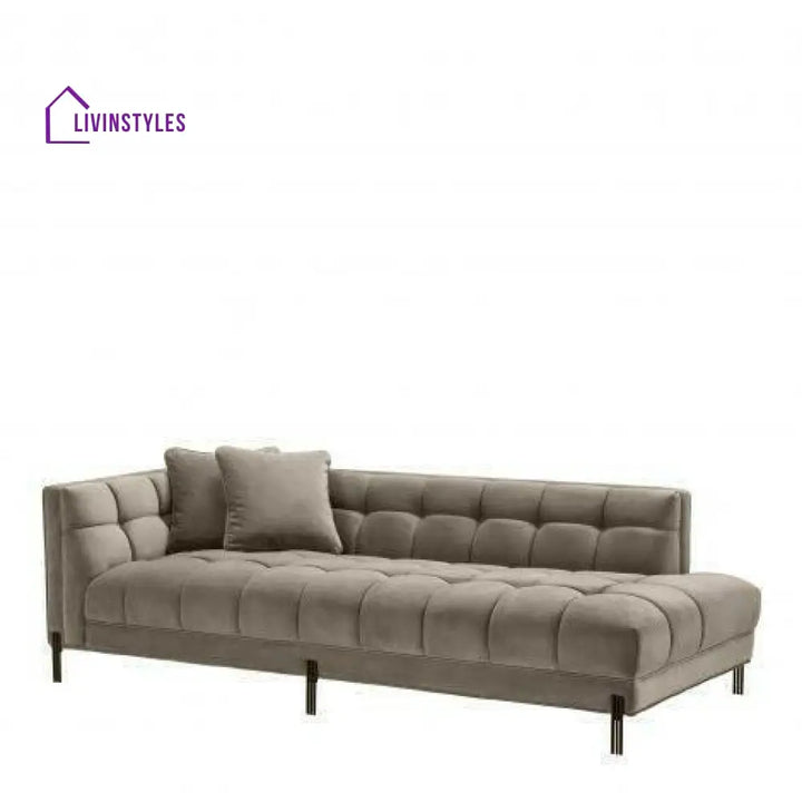 Luka Lounge Sofa Velvet with Black Legs Left Living