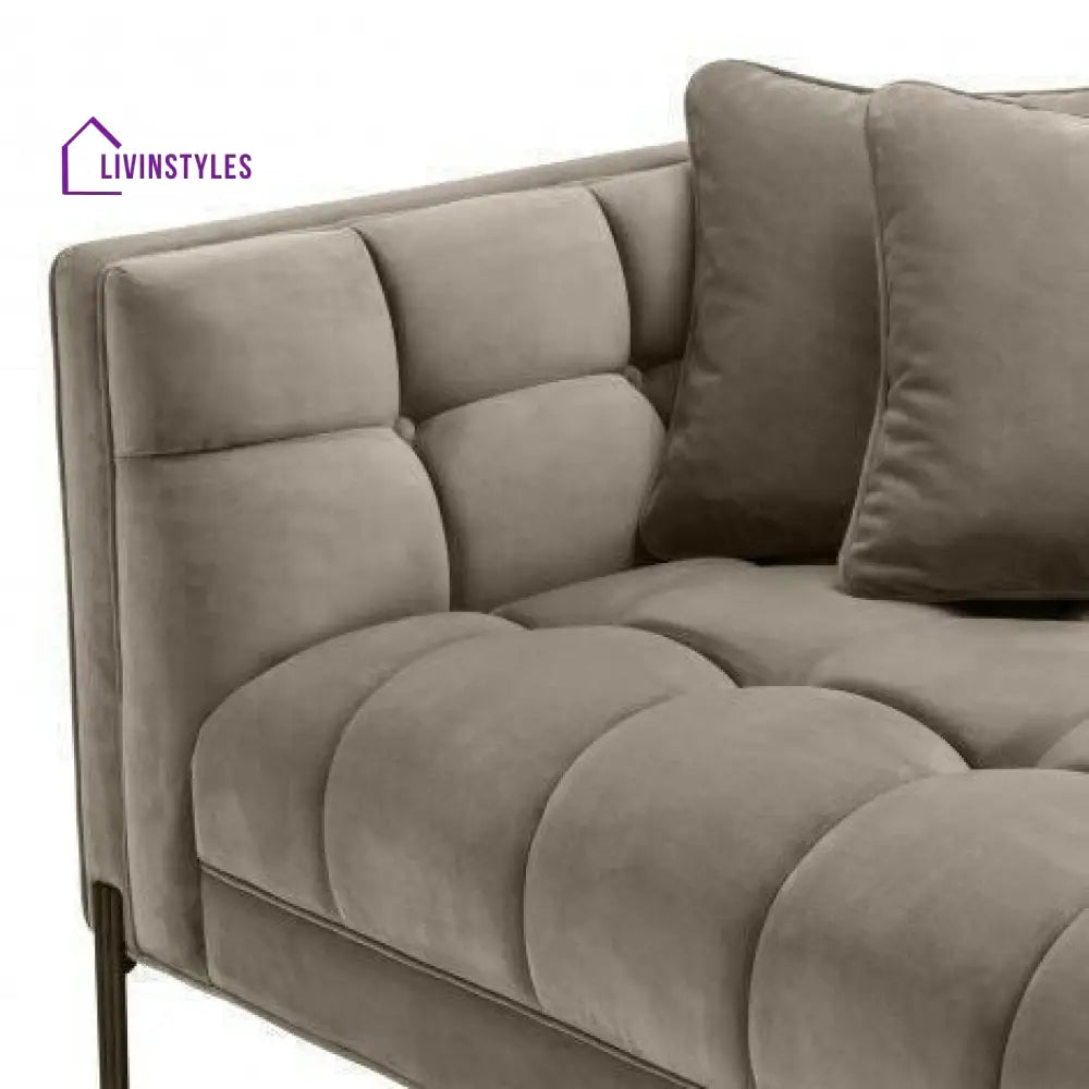 Luka Lounge Sofa Velvet with Black Legs Left Living