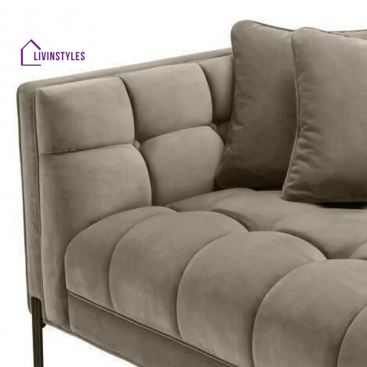 Luka Lounge Sofa Velvet with Black Legs Left Living