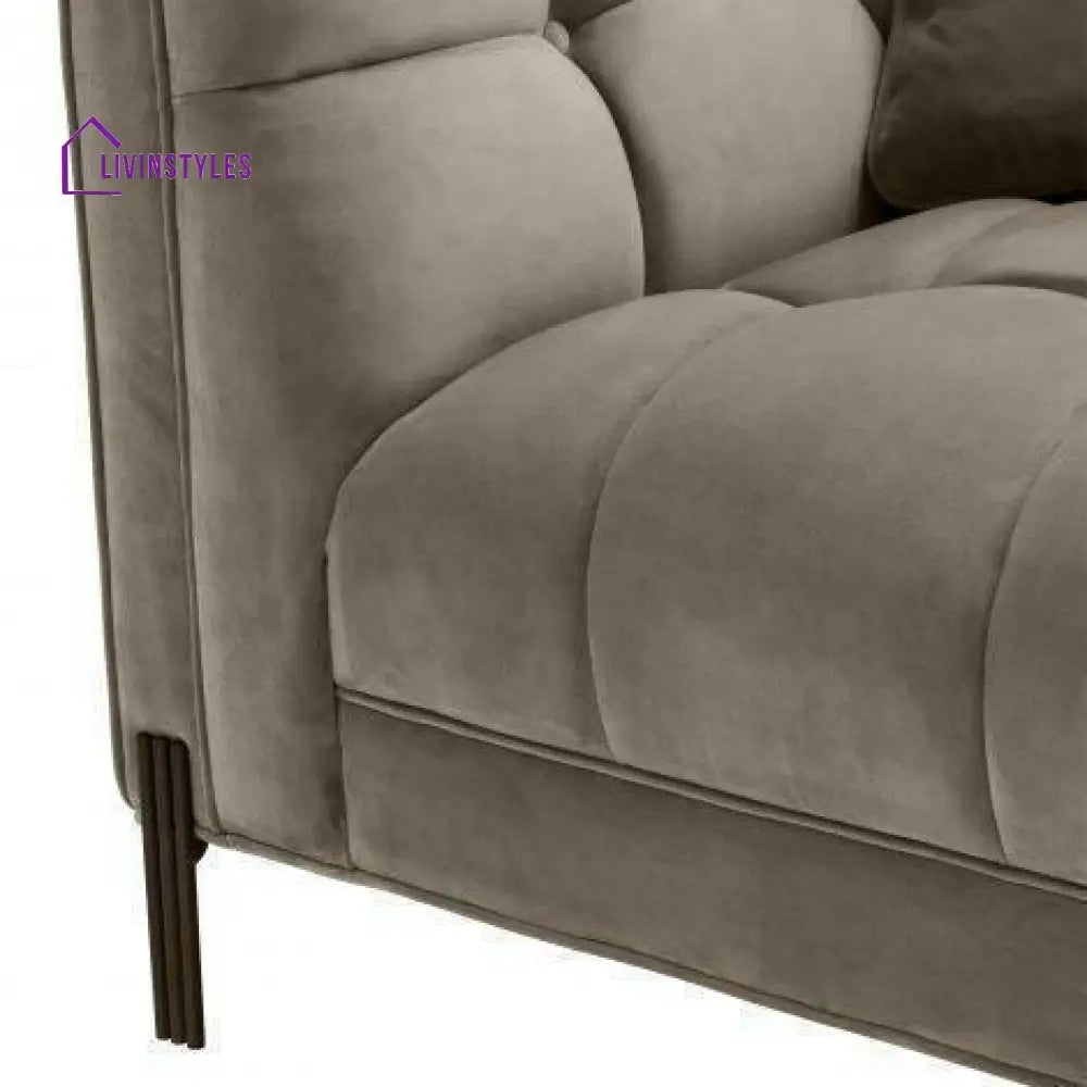Luka Lounge Sofa Velvet with Black Legs Left Living