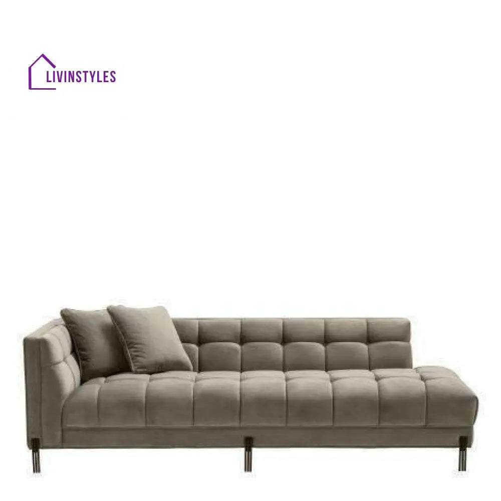 Luka Lounge Sofa Velvet with Black Legs Left Living