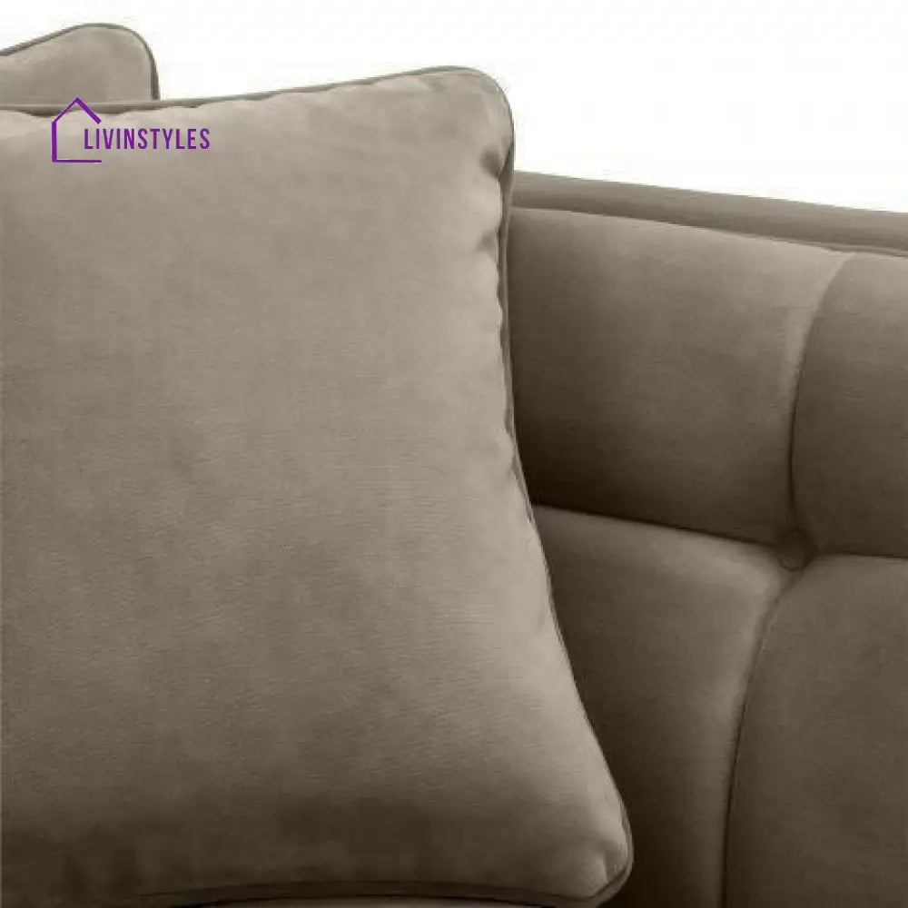 Luka Lounge Sofa Velvet with Black Legs Left Living