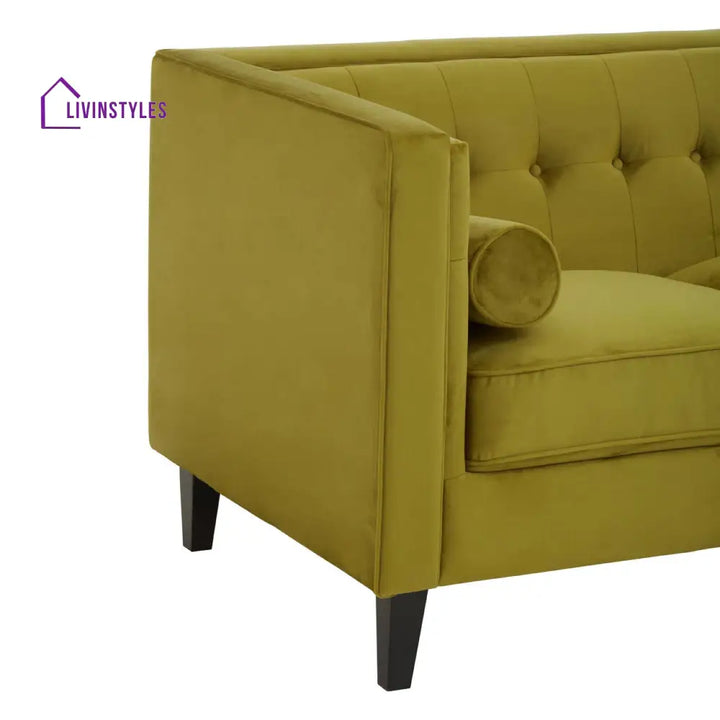 Luka Olive Velvet Sofa Living