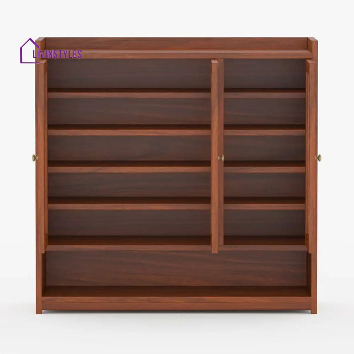 Mahi Solid Wood Acacia Cane Shoe Rack (Honey Finish)