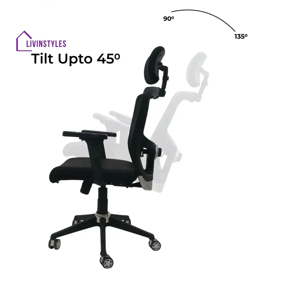 Majesty Black Jazz High Back Ergonomic Executive Office Chair | Nylon Base