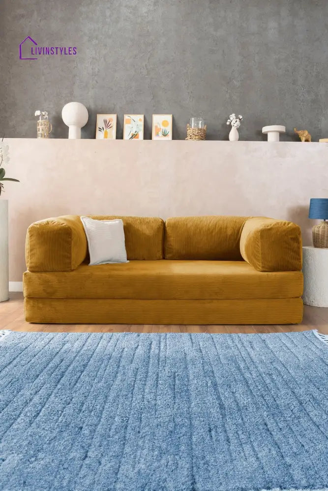 Manisha Yellow Sofa Come Bed For Living Room