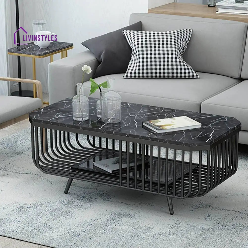 Manoj Rectangular Centre Table With Marble Top