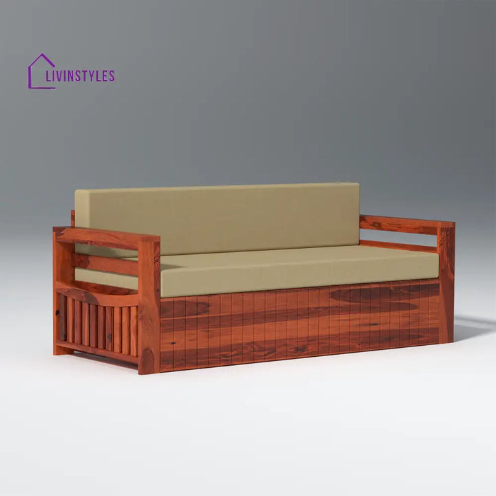 Matvey Retreat Sofa Cum Bed With Box Storage In Reddish Rosewood sofa