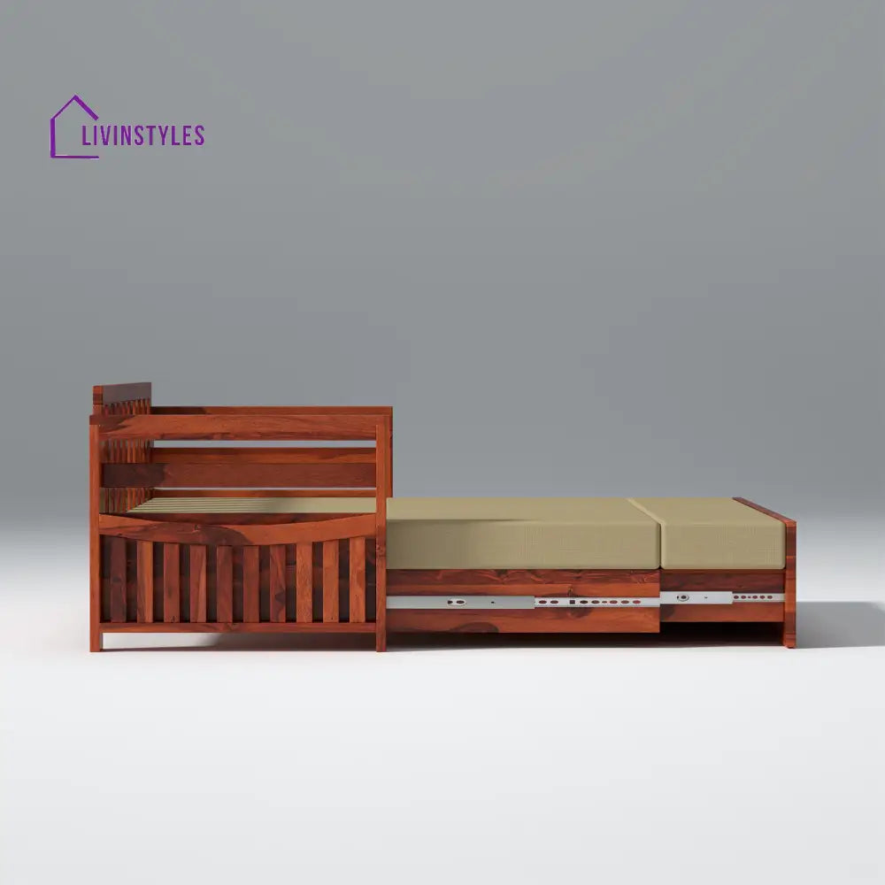 Matvey Retreat Sofa Cum Bed With Box Storage In Reddish Rosewood sofa
