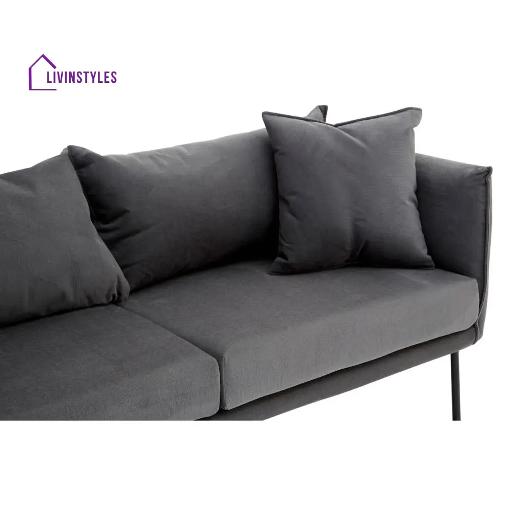 Mechislav Two Seater Grey Sofa Living