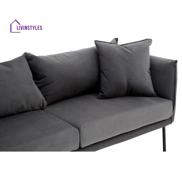 Mechislav Two Seater Grey Sofa Living