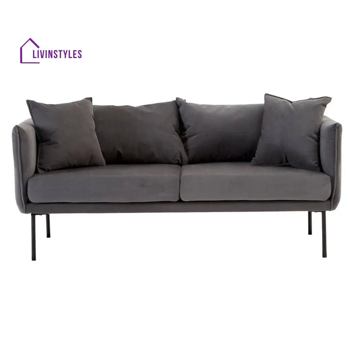 Mechislav Two Seater Grey Sofa Living