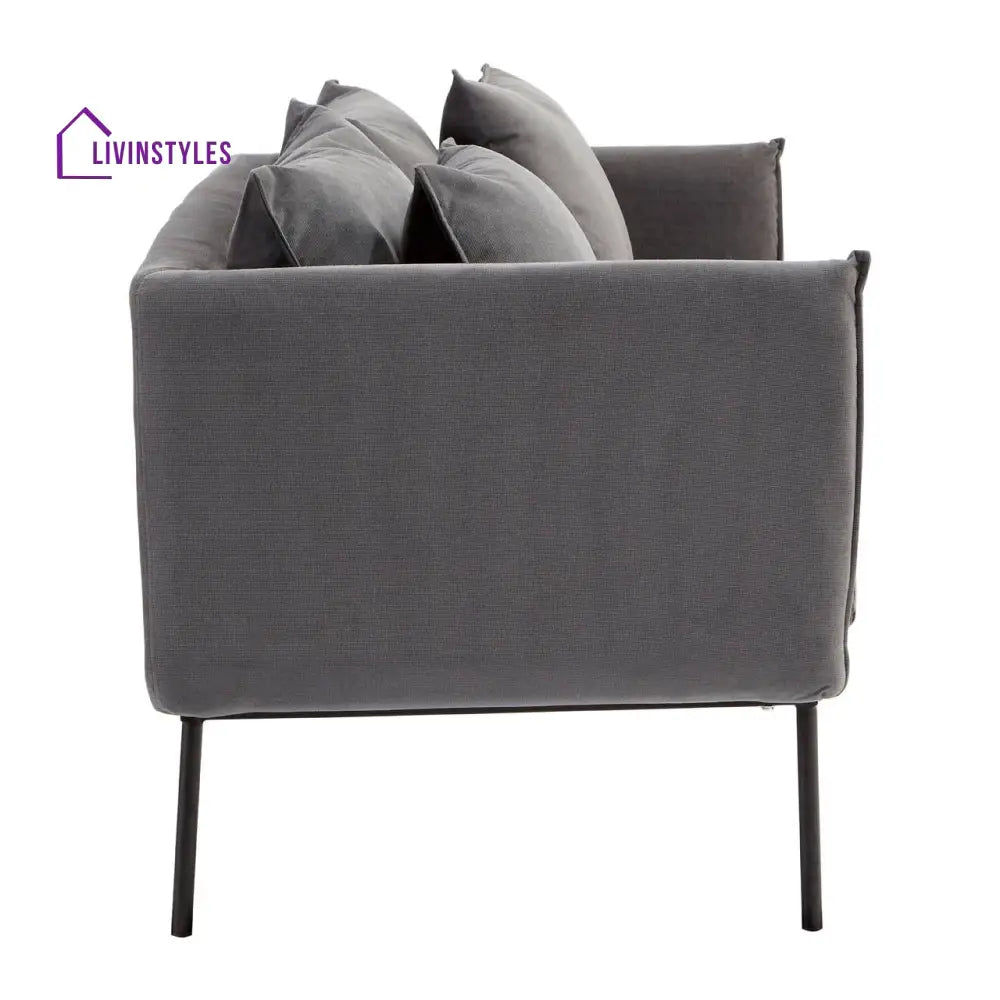 Mechislav Two Seater Grey Sofa Living