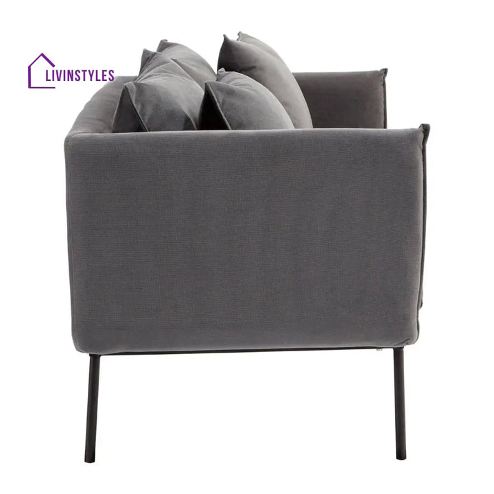 Mechislav Two Seater Grey Sofa Living