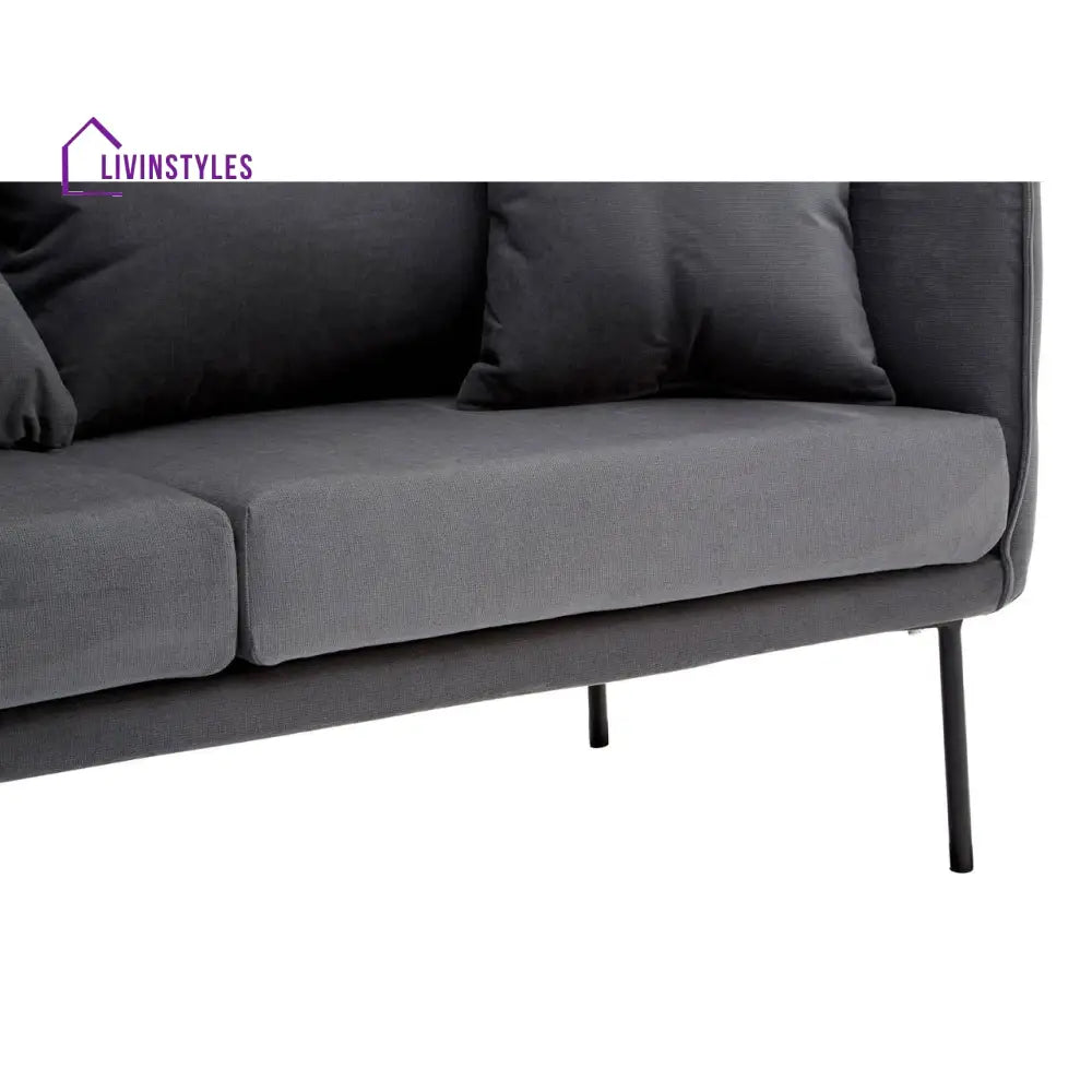 Mechislav Two Seater Grey Sofa Living