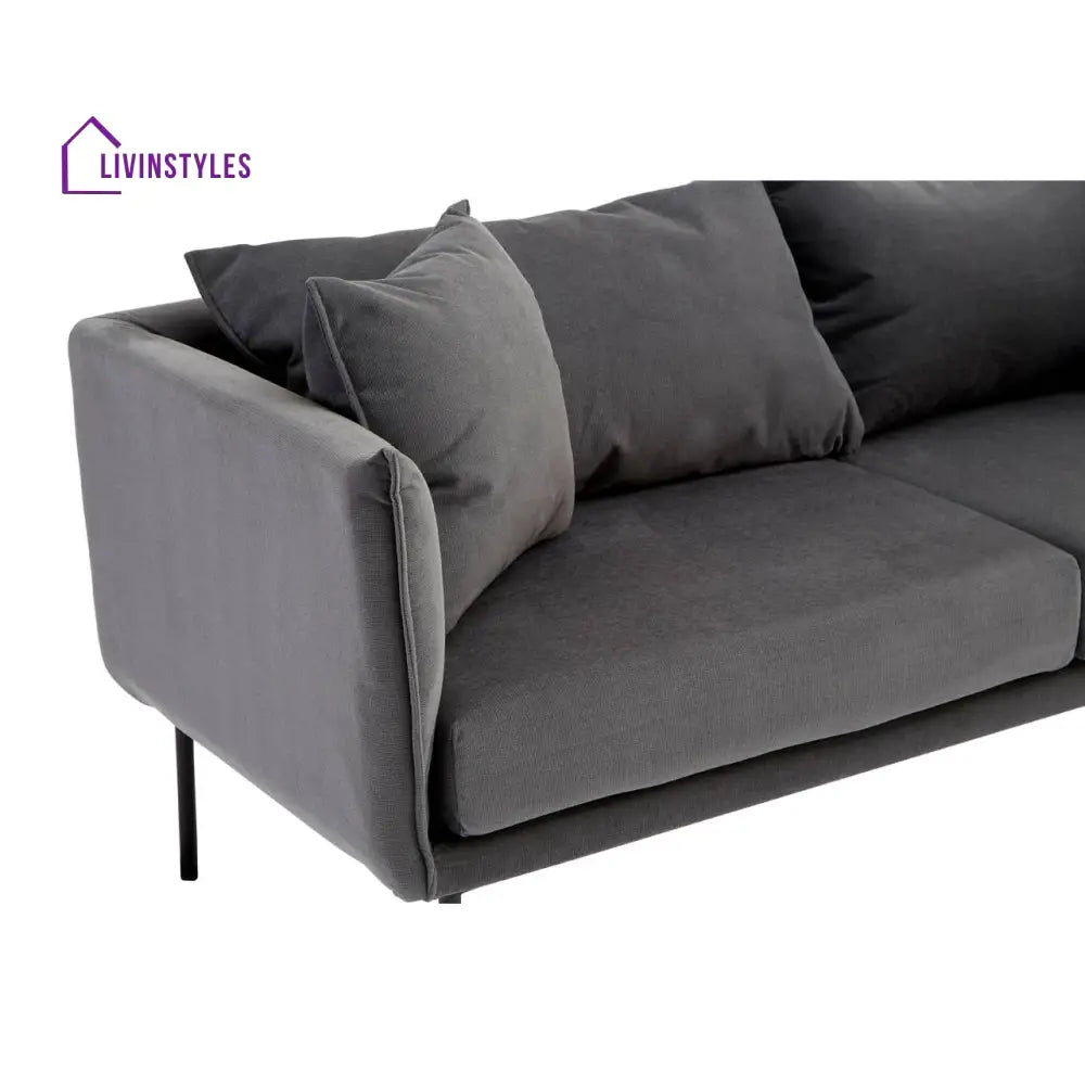 Mechislav Two Seater Grey Sofa Living