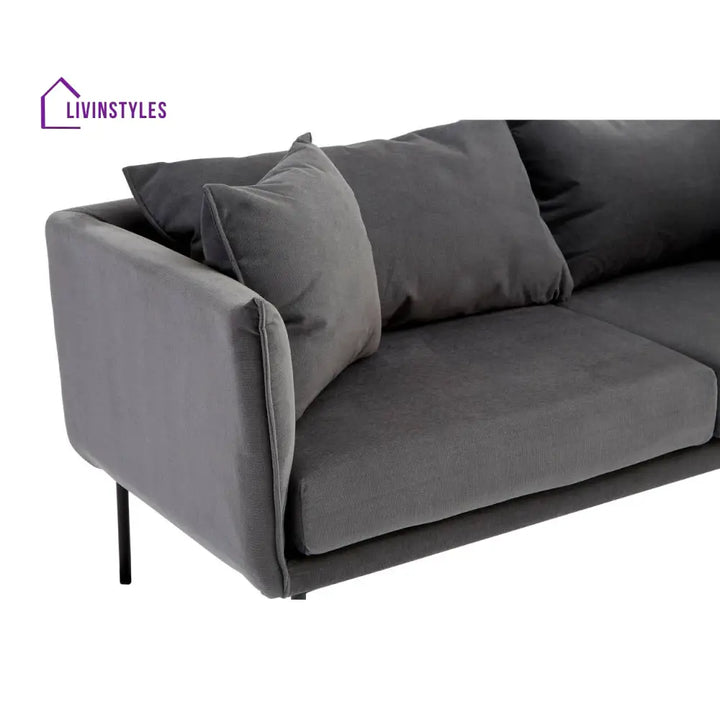 Mechislav Two Seater Grey Sofa Living