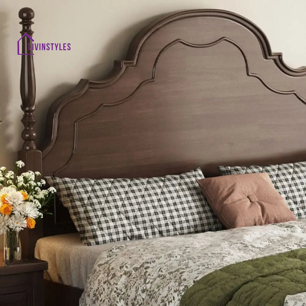 Milana Solid Walnut Wood Bed for Luxury Homes