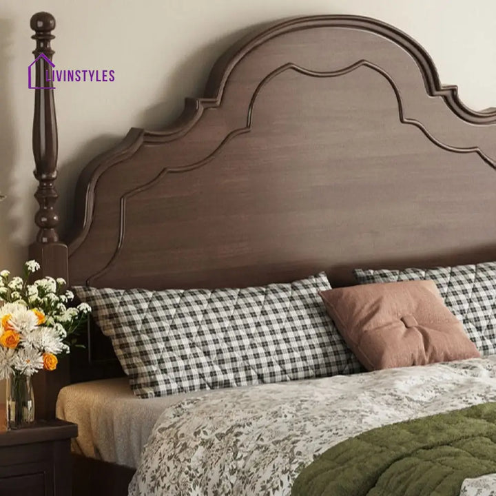 Milana Solid Walnut Wood Bed for Luxury Homes