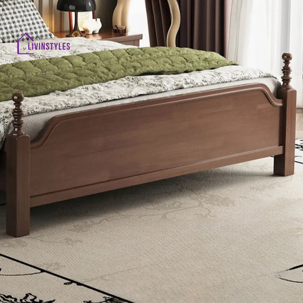 Milana Solid Walnut Wood Bed for Luxury Homes
