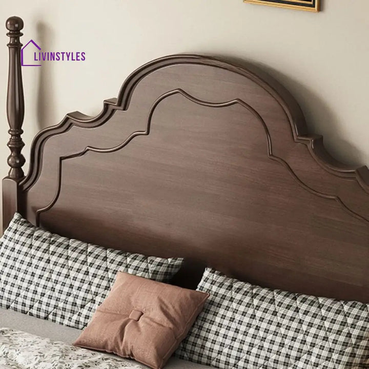 Milana Solid Walnut Wood Bed for Luxury Homes
