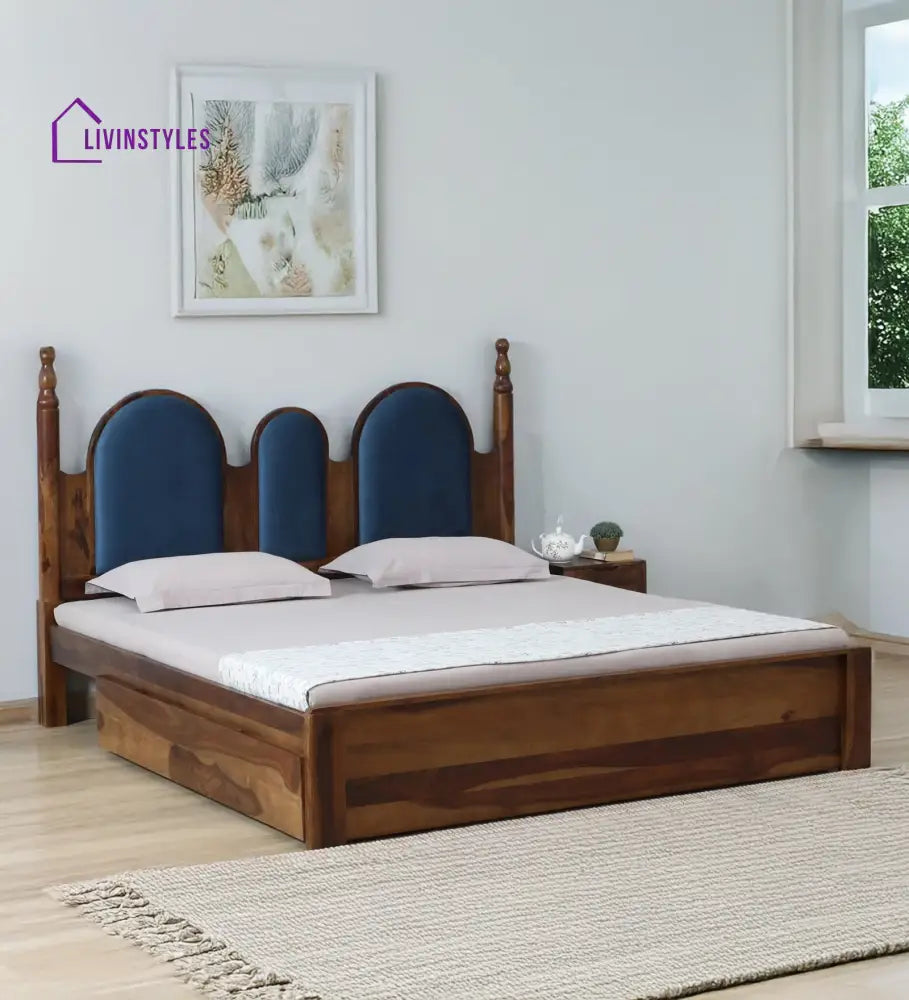 Millie Sheesham King Size Bed With Drawer Storage