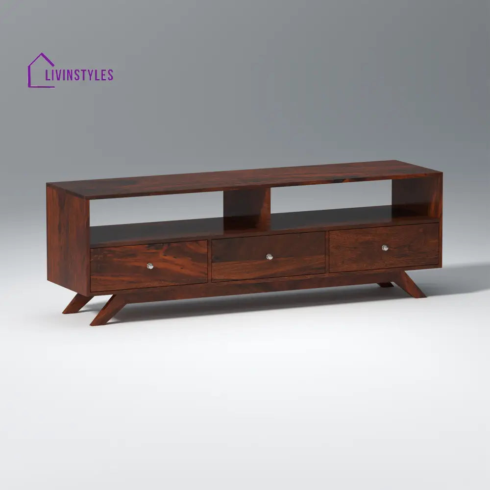 Miroslava Sheesham Wood TV Unit in Dark Maharani Colour tv units