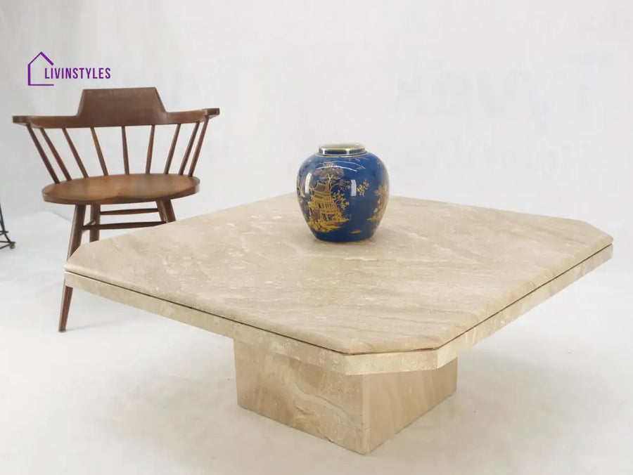 Modern and Luxury Square Single Pedestal Coffee Table