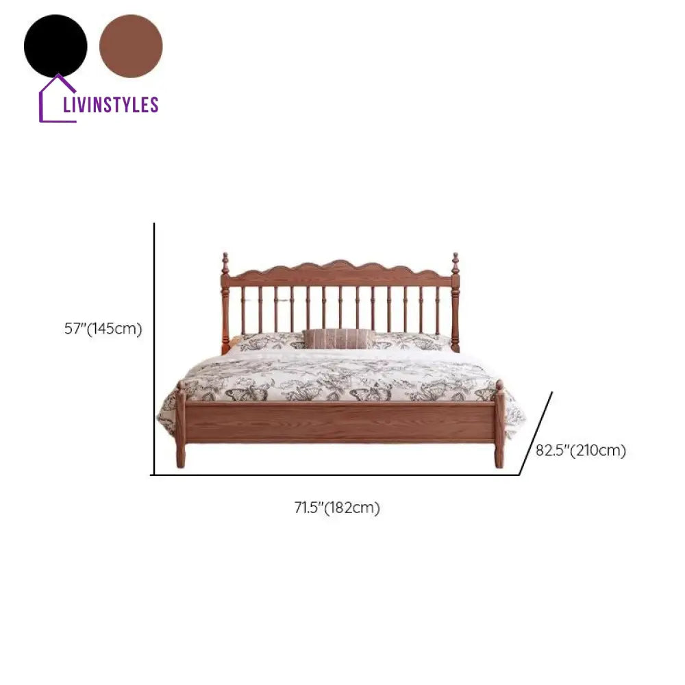 Natalia Solid Walnut Wood Bed for Luxury Homes