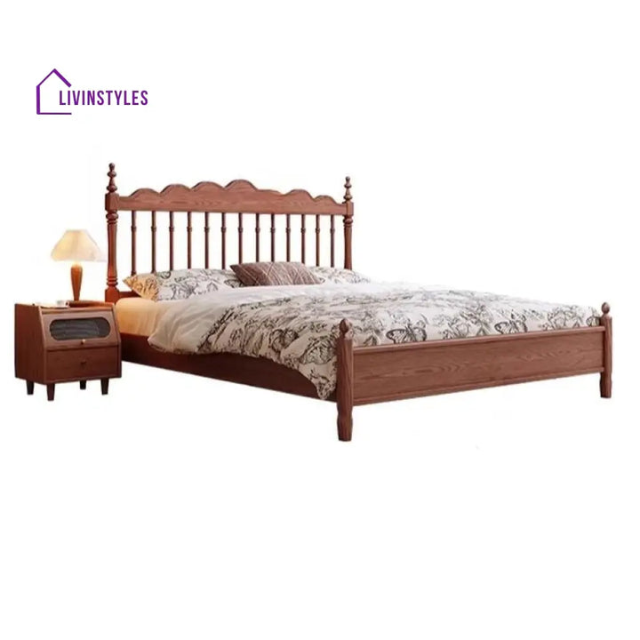 Natalia Solid Walnut Wood Bed for Luxury Homes