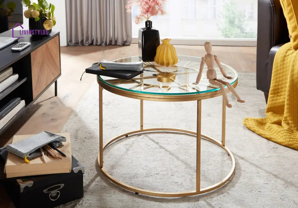 Nidhi Clock Coffee Table For Living Room