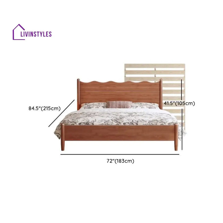Nina Solid Walnut Wood Bed for Luxury Homes