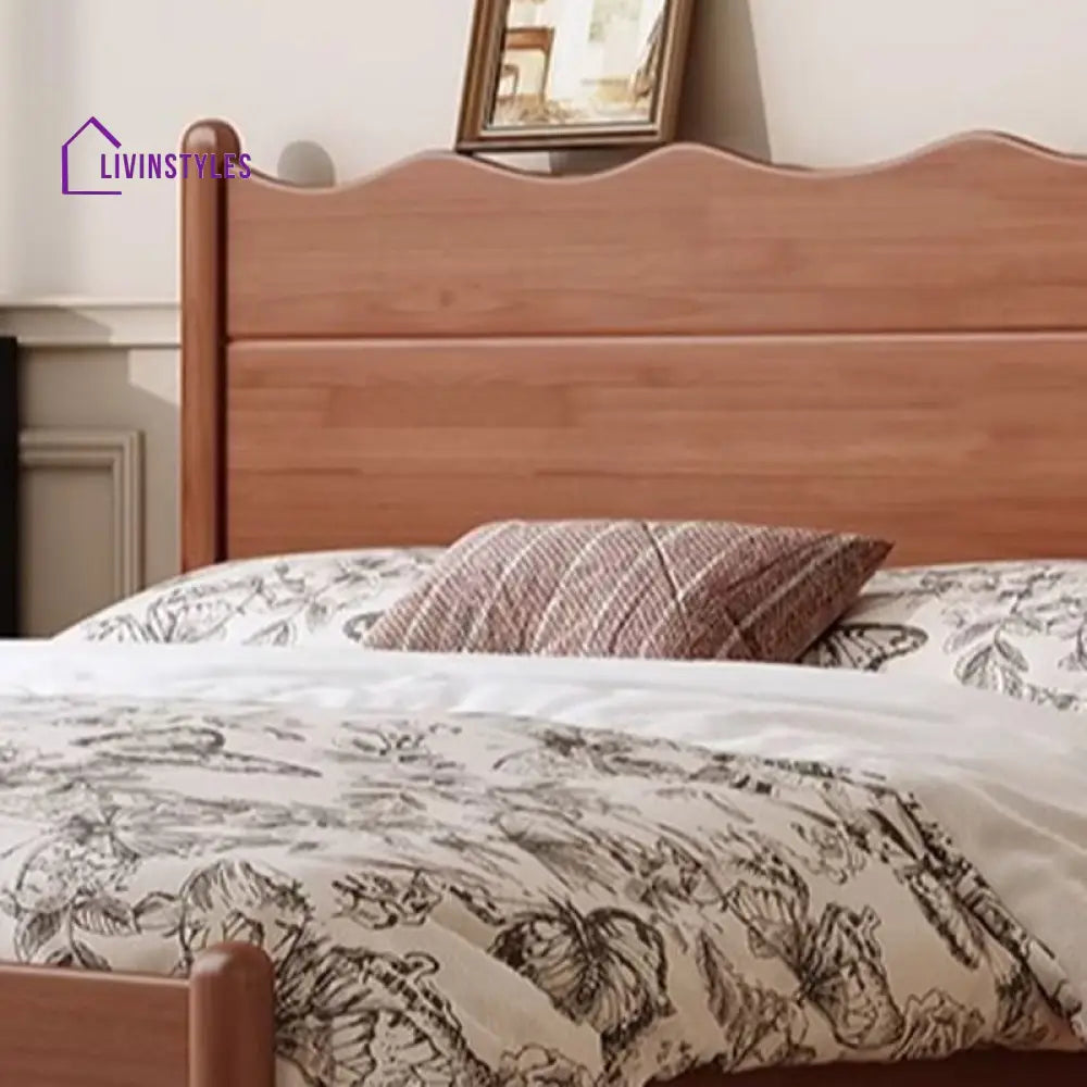 Nina Solid Walnut Wood Bed for Luxury Homes