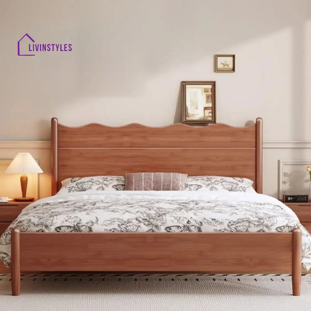 Nina Solid Walnut Wood Bed for Luxury Homes