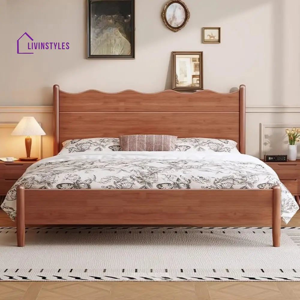 Nina Solid Walnut Wood Bed for Luxury Homes