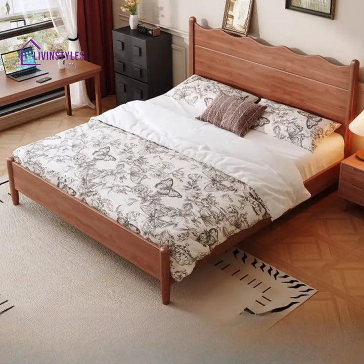 Nina Solid Walnut Wood Bed for Luxury Homes